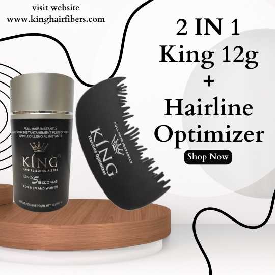 King Hair Fibers 2 IN 1 Deal 12g Fiber+ Hair Fiber Hairline Optimizer