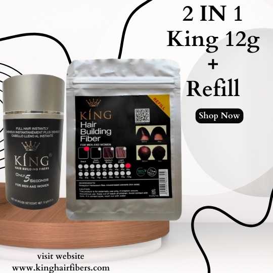 King Hair Fibers 2 IN 1 Deal 12g Fiber+Refill Pack 25g
