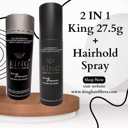 King Hair Building Fibers 2 IN 1 Deal 27.5g Fiber+ FiberHold Spray