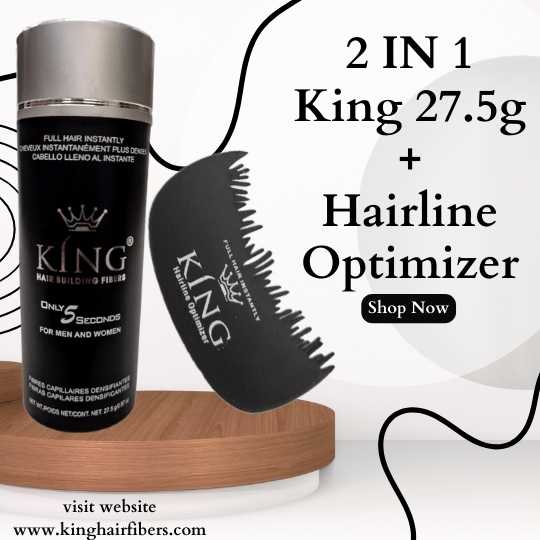 King Hair Fibers 2 IN 1 Deal 27.5g Fiber+ Hair Fiber Hairline Optimizer