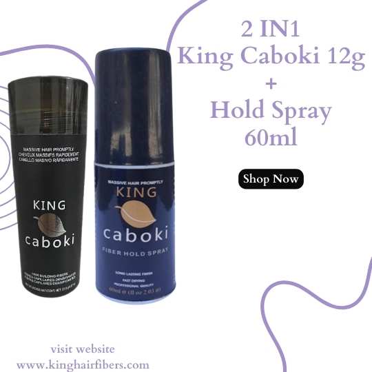 King Caboki 2 IN 1 Deal King Caboki 12g Fiber + Hair Fiber Hold Spray