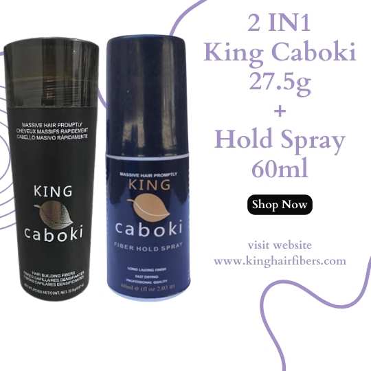 King Caboki 2 IN 1 Deal 27.5g Fiber + Hair Hold Spray