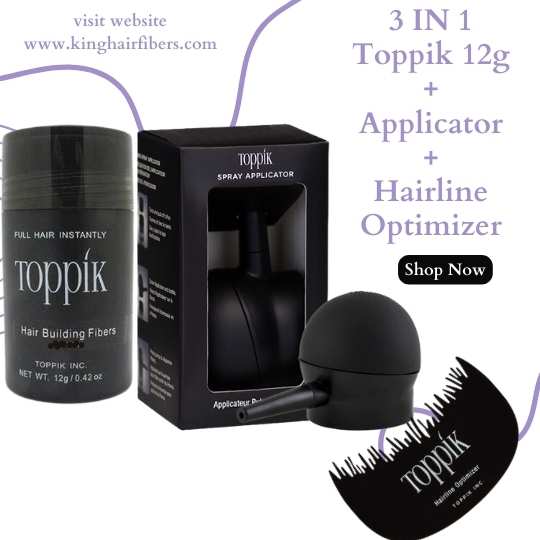 Toppik Hair Building Fibers 3 IN 1 Deal 12g Fiber+ Spray Applicator+ Hairline Optimizer