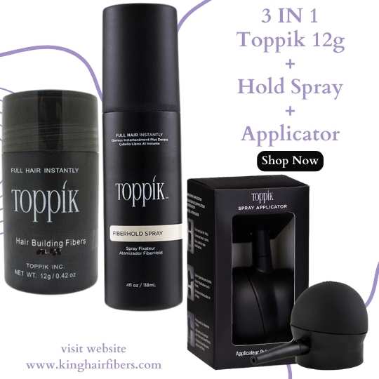 Toppik Hair Building Fibers 3 IN 1 12g + Fiber Holding Spray + Spray Applicator