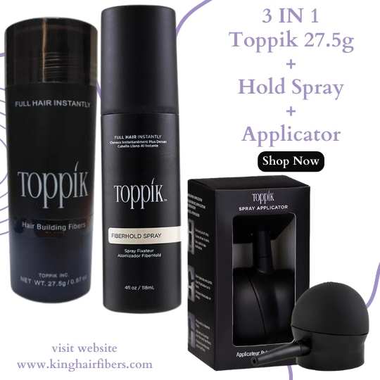 Toppik Hair Building Fibers 3 IN 1 27.5g + Fiber Holding Spray + Spray Applicator