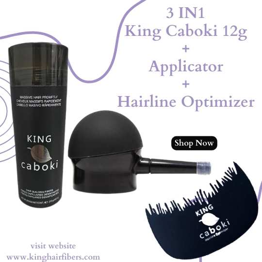 King Caboki 3 IN 1 Deal 12g Fiber+ Spray Applicator+ Hairline Optimizer