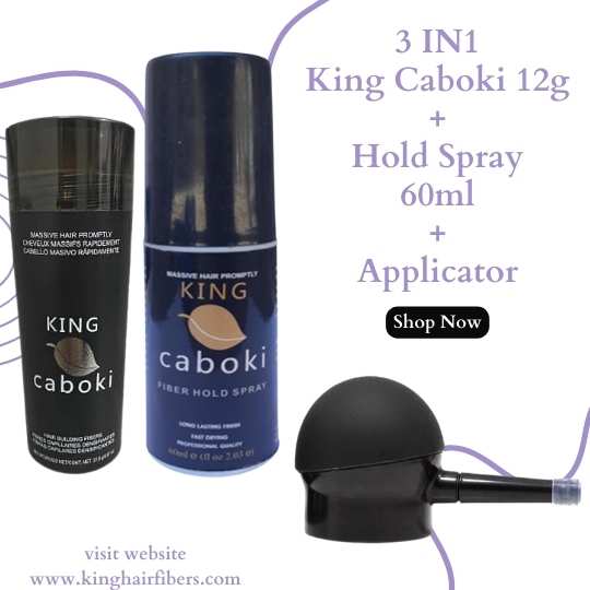 King Caboki 3 IN 1 12g Fiber+ Fiber Hold Spray+ Spray Applicator