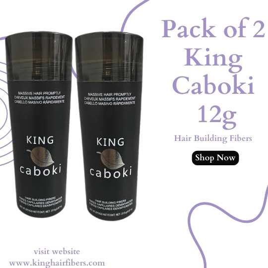 12g King Caboki Hair Building Fibers Value Pack of 2 (60 Day Supply)