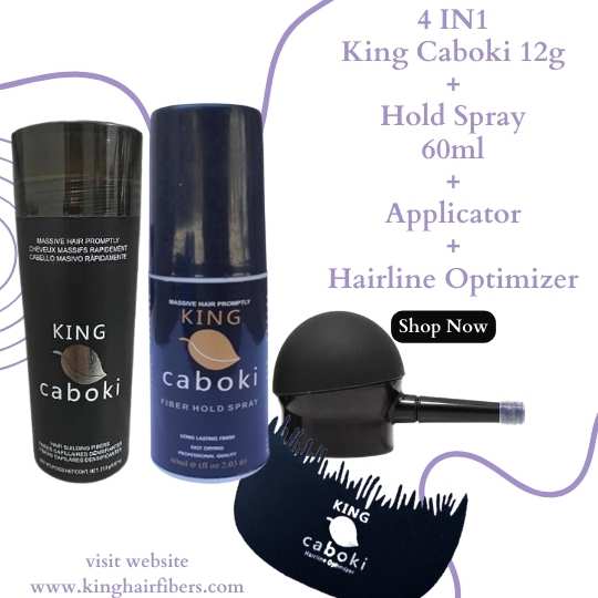 King Caboki 4 IN 1 Deal 12g+ Hold Spray+ Spray Applicator+ Hairline Optimizer